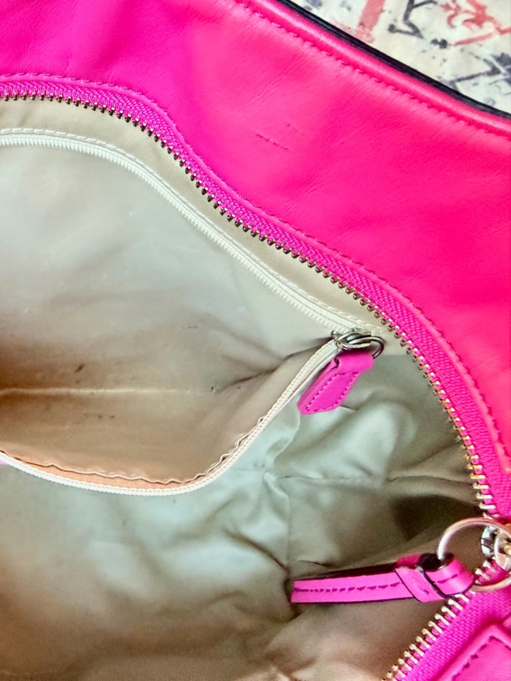 Coach Alexandra Hot Pink Leather Tote Shoulder Bag. - Picture 10 of 14